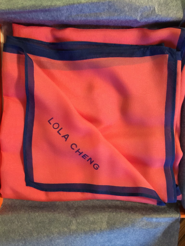 lola cheng silk scarf in pink