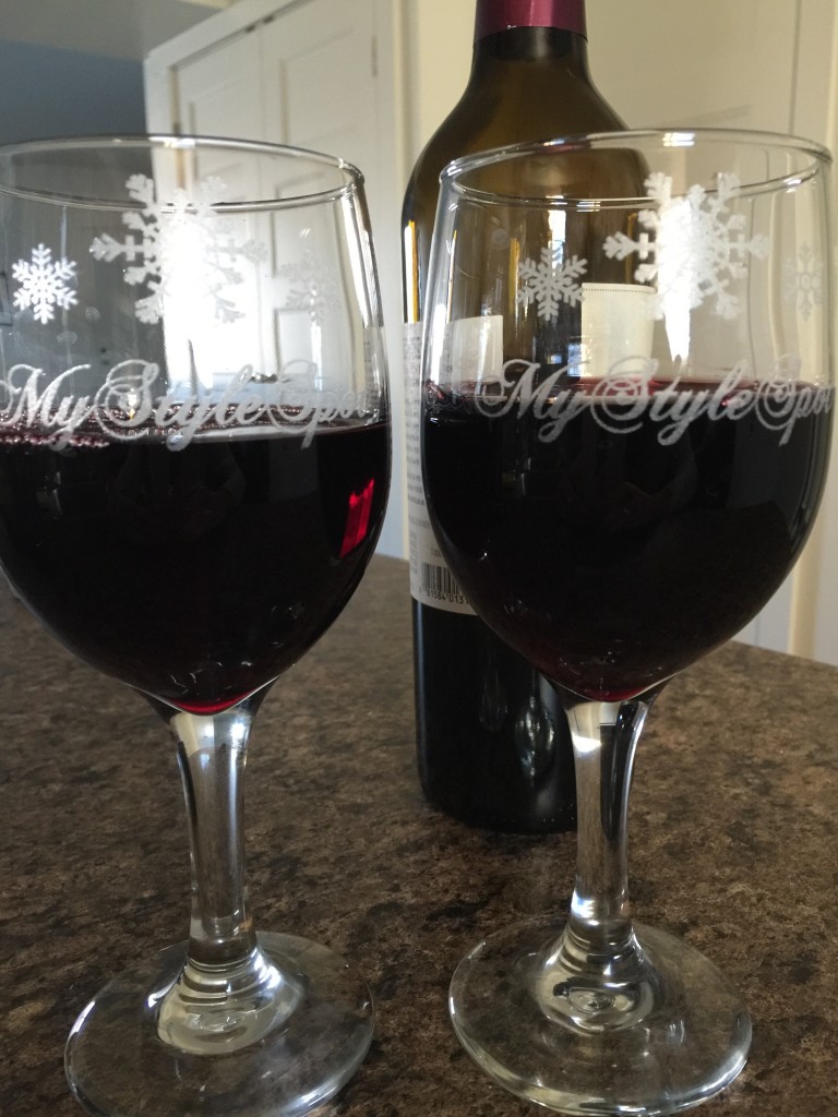 snowflake personalized wine glasses