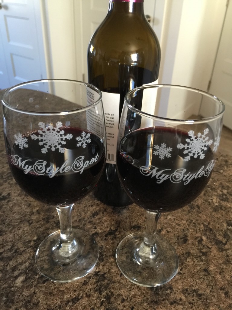 snowflake personalized wine glasses