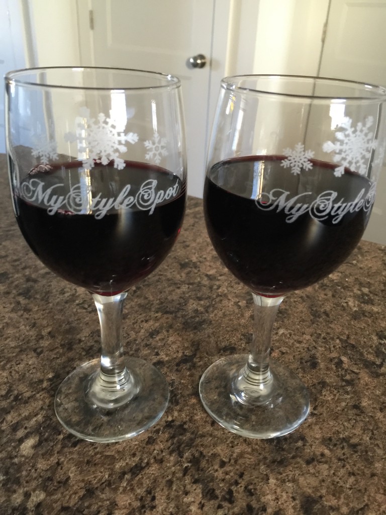 snowflake personalized wine glasses