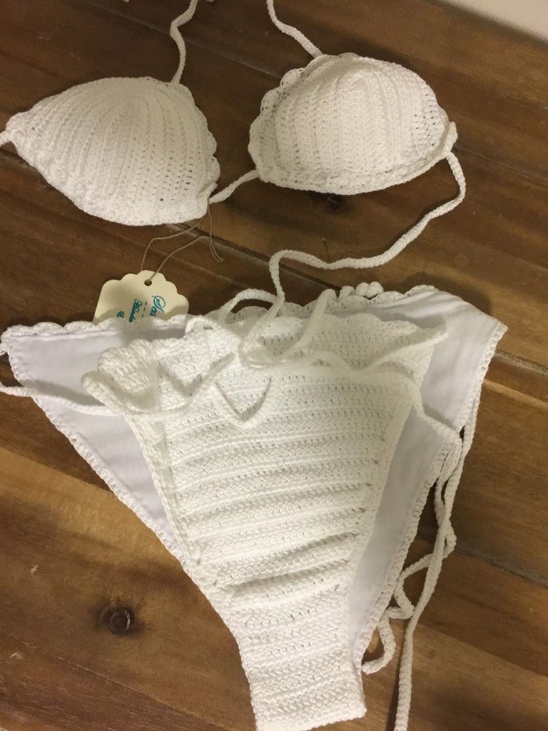 crochet white bikini
