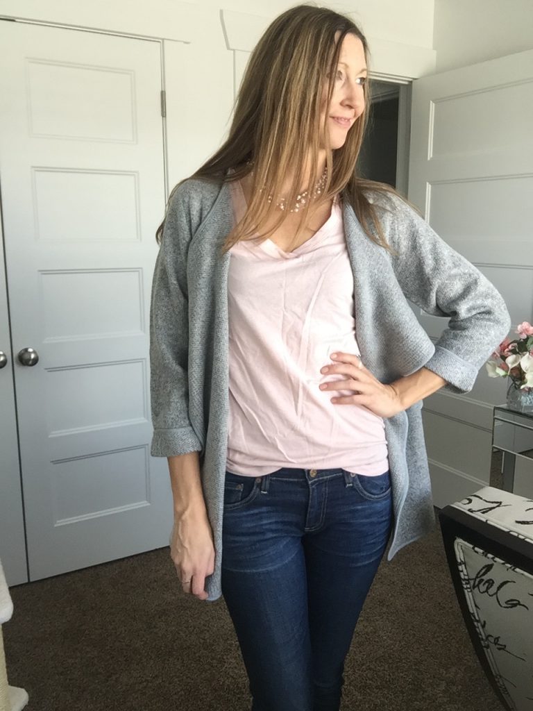 grey sweater cardigan