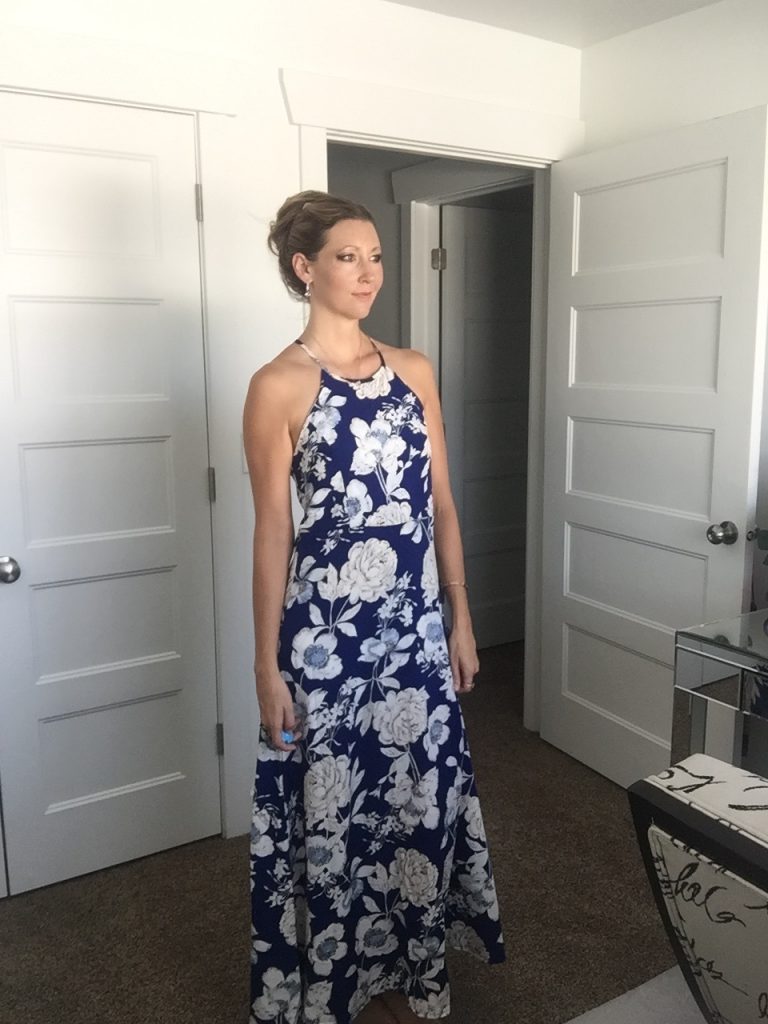 blue halter floral maxi 