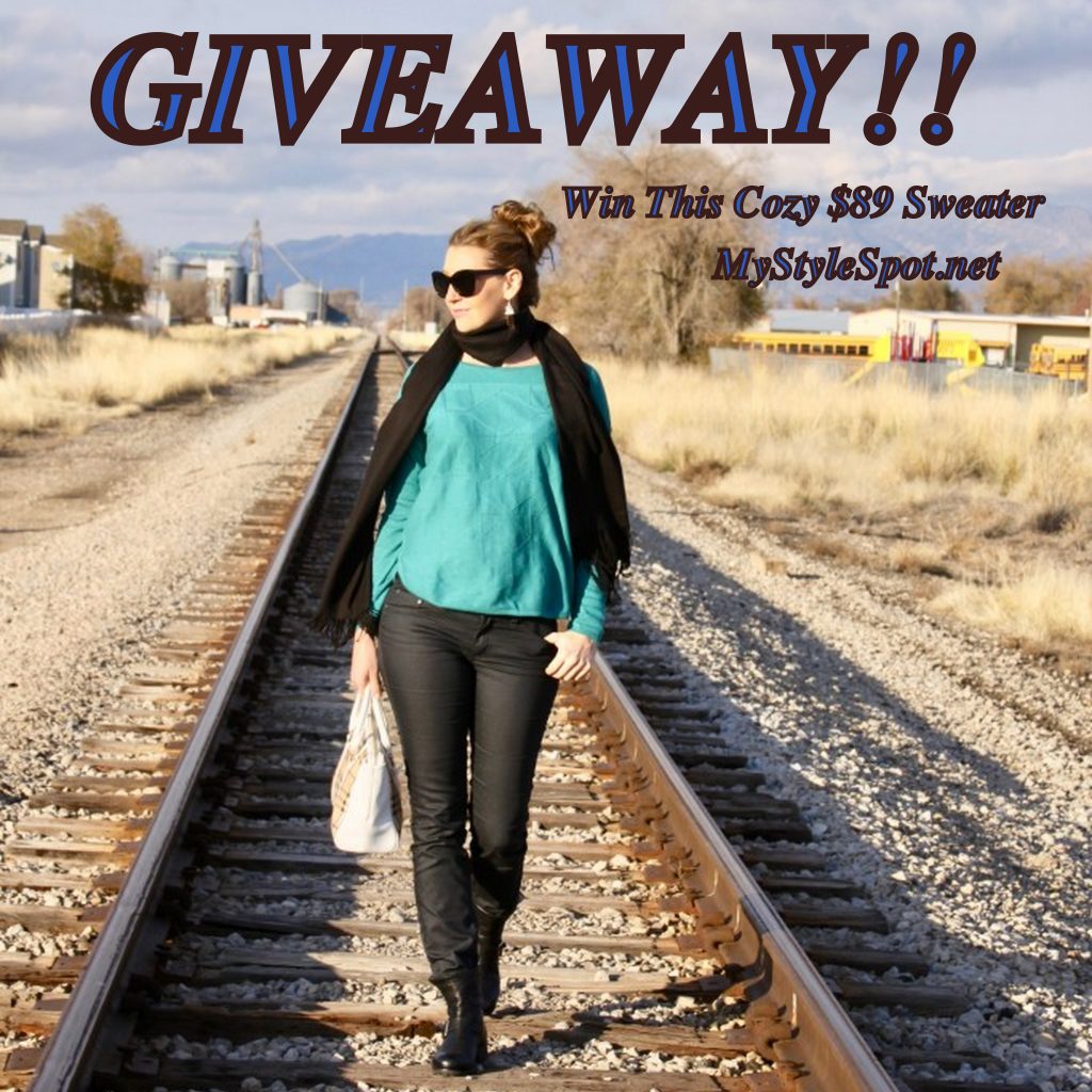 Win this cozy $89 teal sweater from prAna and MyStyleSpot