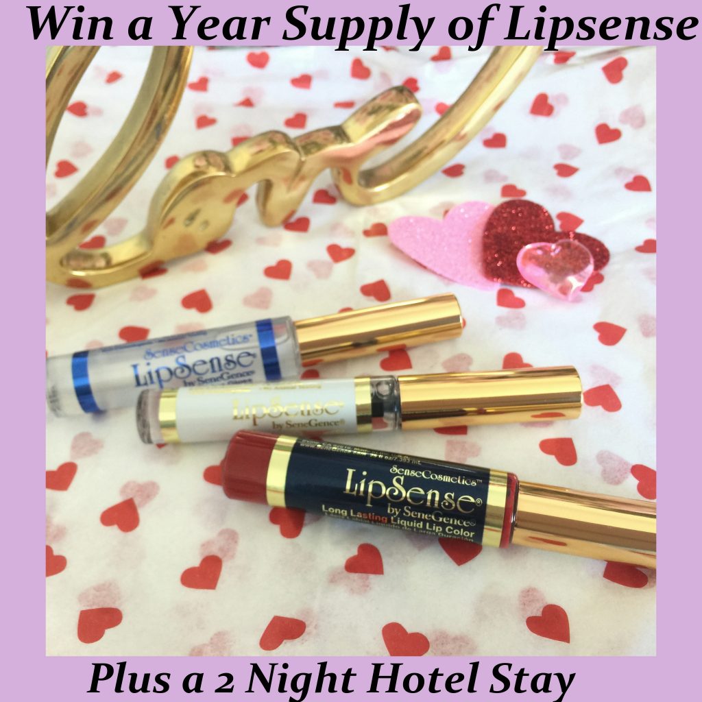 Win a Year supply of lip sense + 2 night hotel stay
