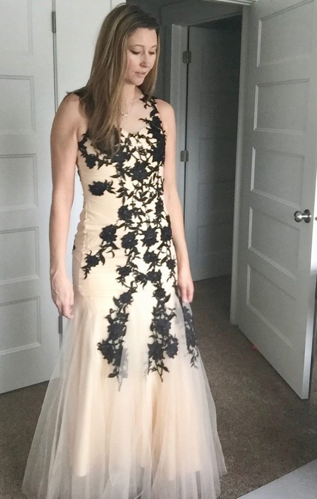 Giveaway: win a gorgeous black lace appliqué mermaid gown for prom