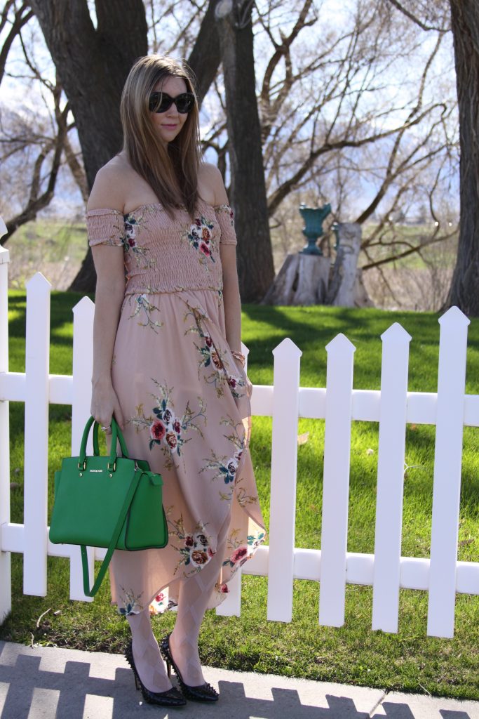 Style Post: Chic Off the Shoulder Floral Maxi Dress