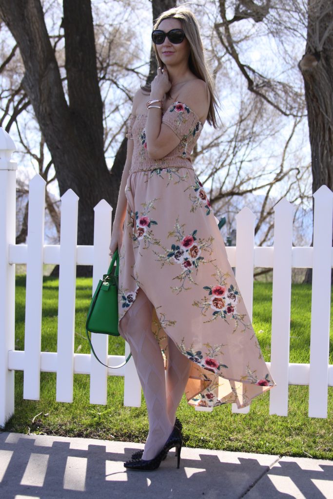 Style Post: Chic Off the Shoulder Floral Maxi Dress