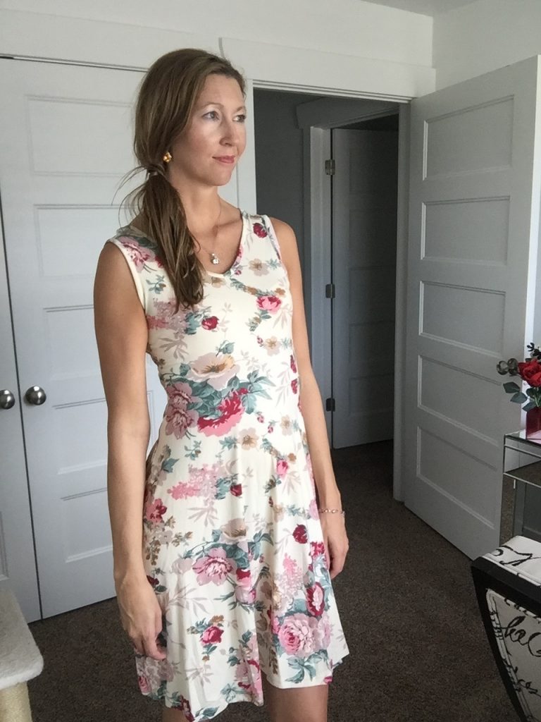 Chic Floral A Line Sleeveless Dress