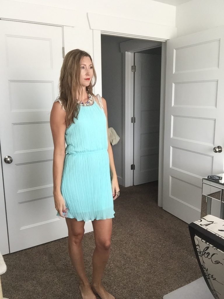 Chic Mint Pleated Dress