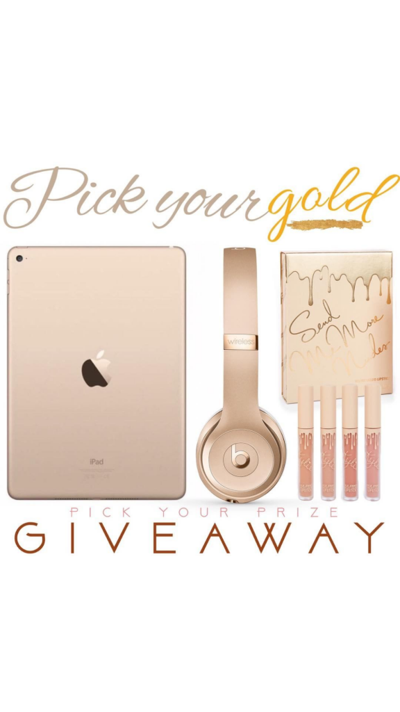 IG giveaway - win Gold iPad, Beats by dre, and makeup