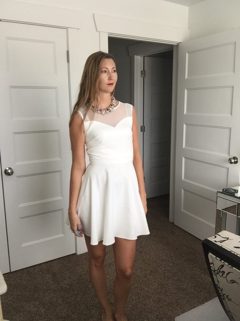 Winter White Sheer Party Dress
