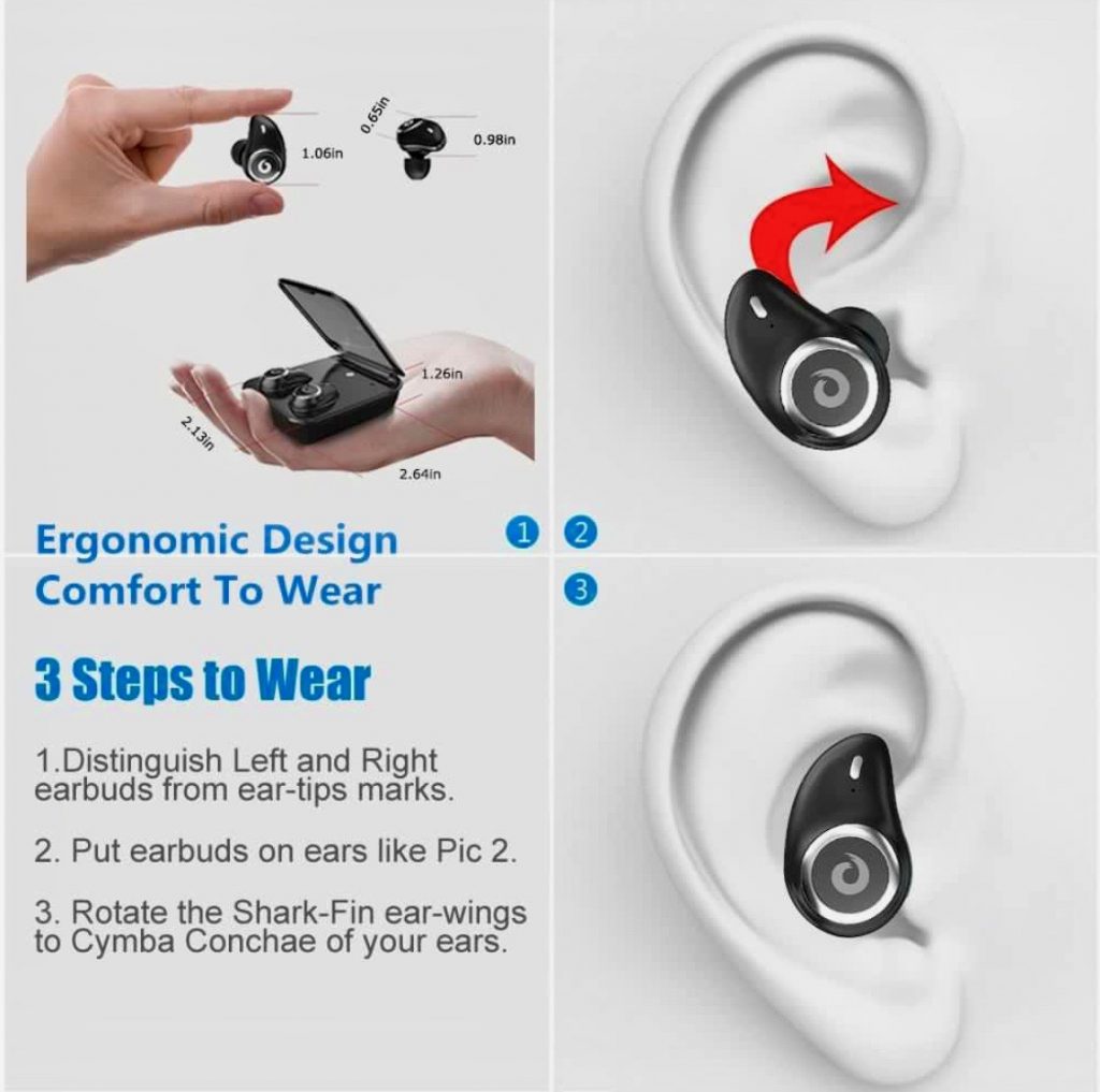 Cute Earbuds $24/30% OFF for YOCUBY True Wireless Earbuds Bluetooth Headphones (Black)