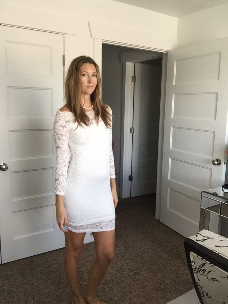 Pretty White Lace Long Sleeved Mini Dress