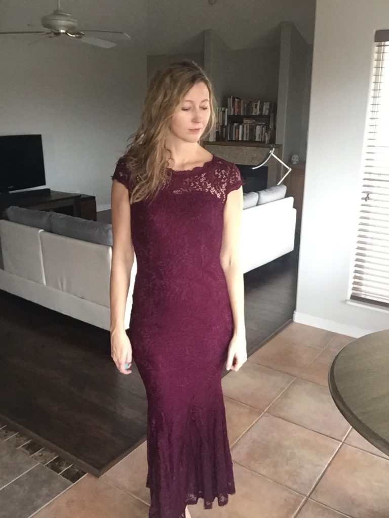 Maroon Lace Gown