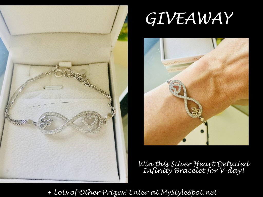 GIVEAWAY: Win a Gorgeous Silver Cubic Zirconia Heart Detailed Infinity Bracelet for Valentine's Day + TONS of Other Prizes