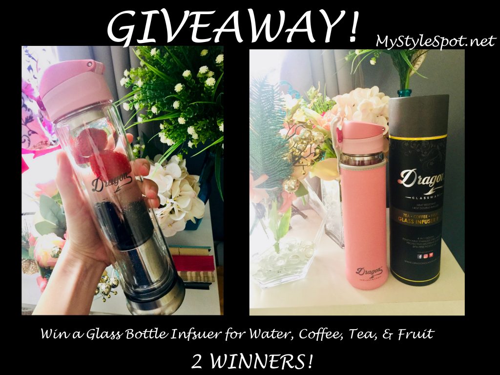How to Motivate Yourself to Drink More Water: Dragon Glassware Glass Infuser Bottle + A GIVEAWAY