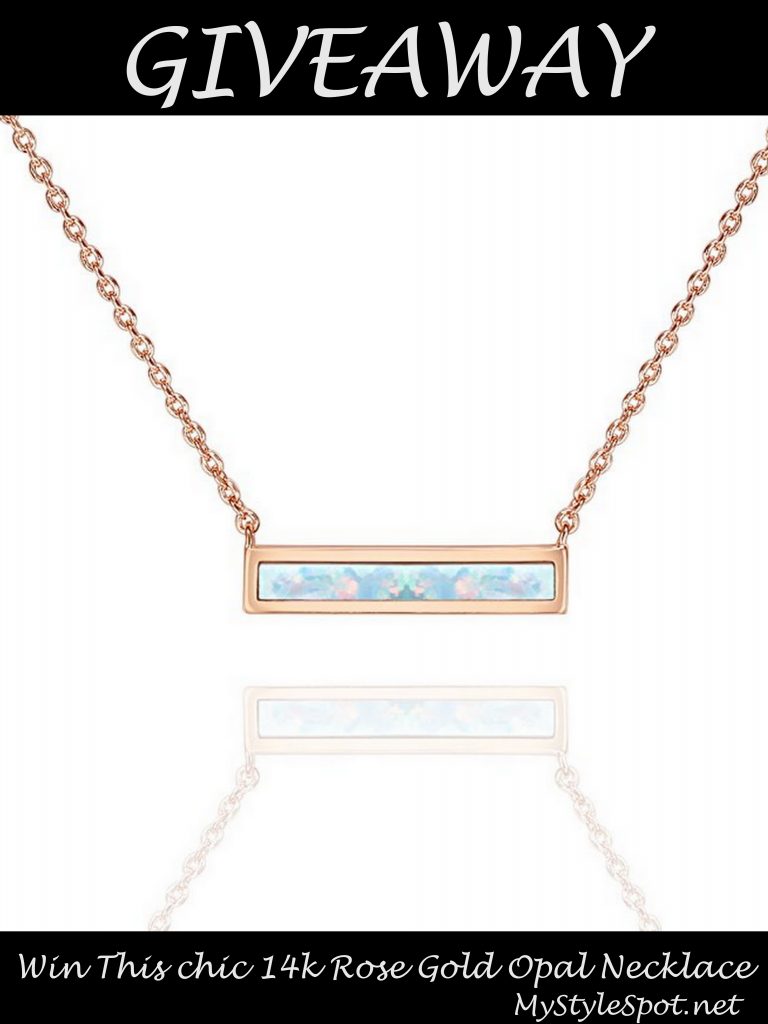 14k rose gold opal necklace giveaway