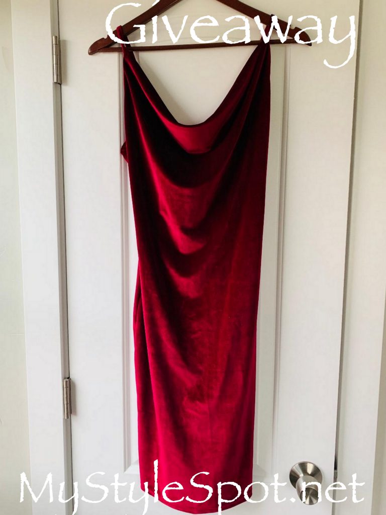 Ladies red velvet dress giveaway