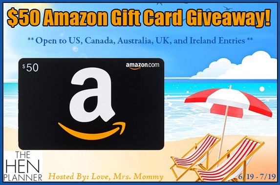 Enter to win a $50 Amazon gift Card