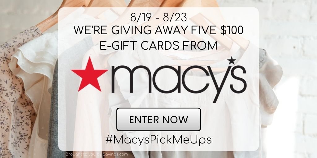 Enter to win $100 macys gift card - 5 winners