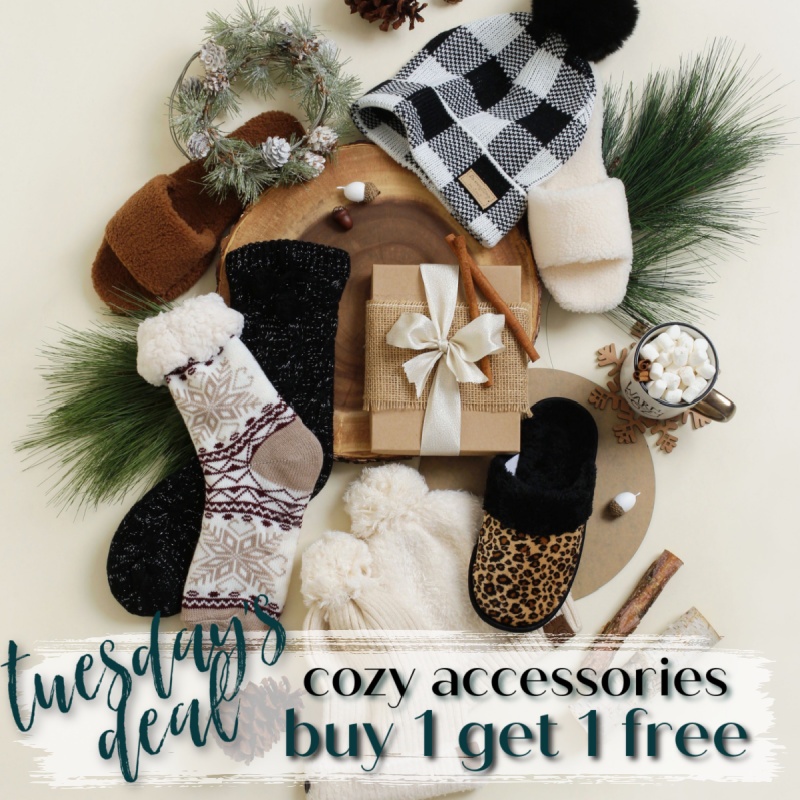 BLACK FRIDAY DEALS: BOGO Cozy Accessories - Starting Now!