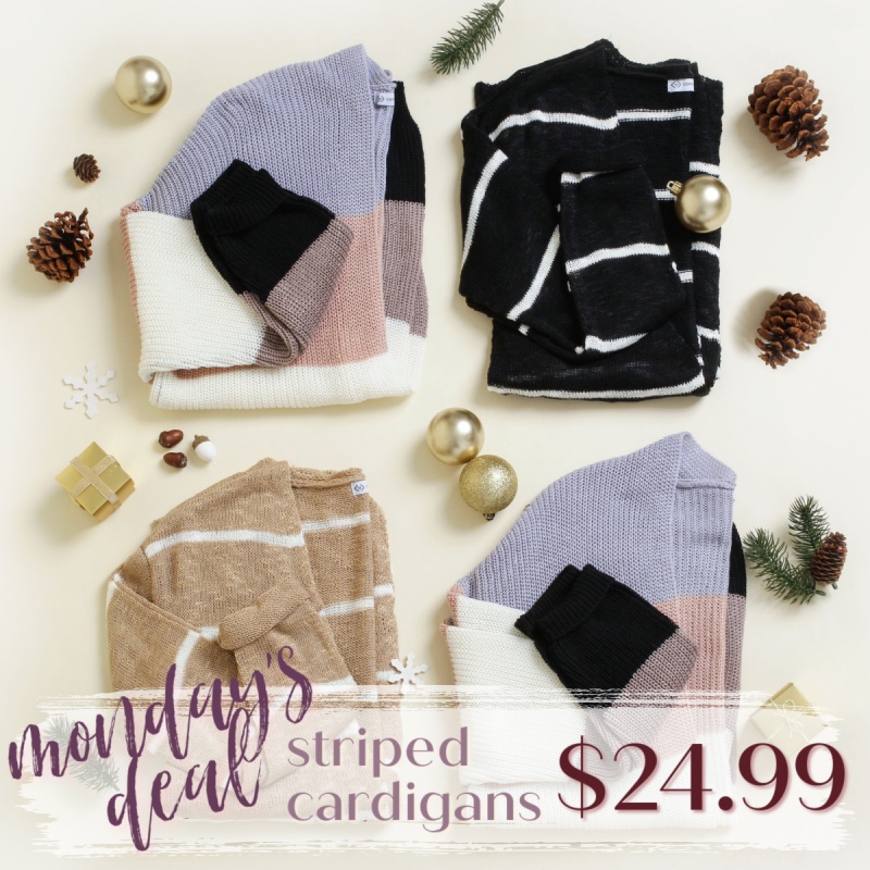 BLACK FRIDAY DEALS STARTING NOW: Striped Cardigans $24