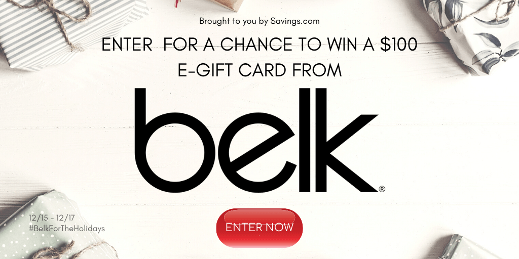 GIVEAWAY: Enter to Win a $100 Belk Gift Card - 5 WINNERS