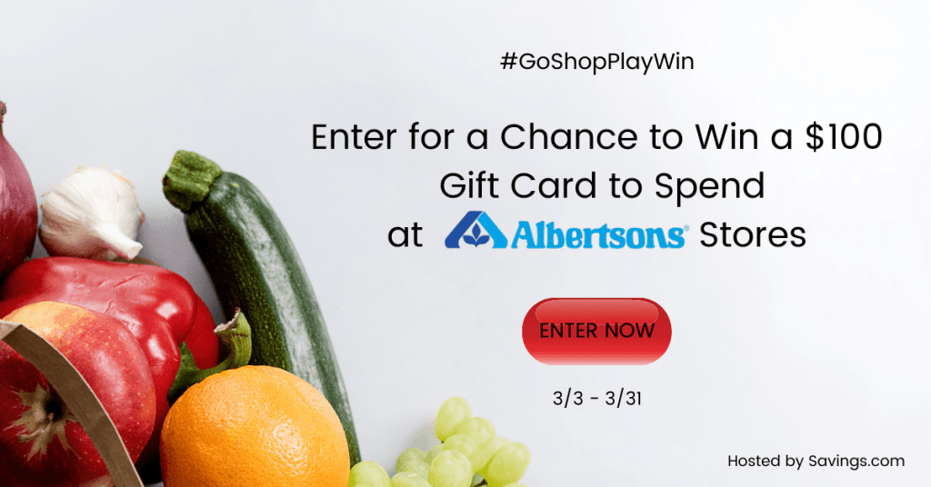 GIVEAWAY: Enter to Win a $100 Albertson's Gift Card - 60 WINNERS!!
