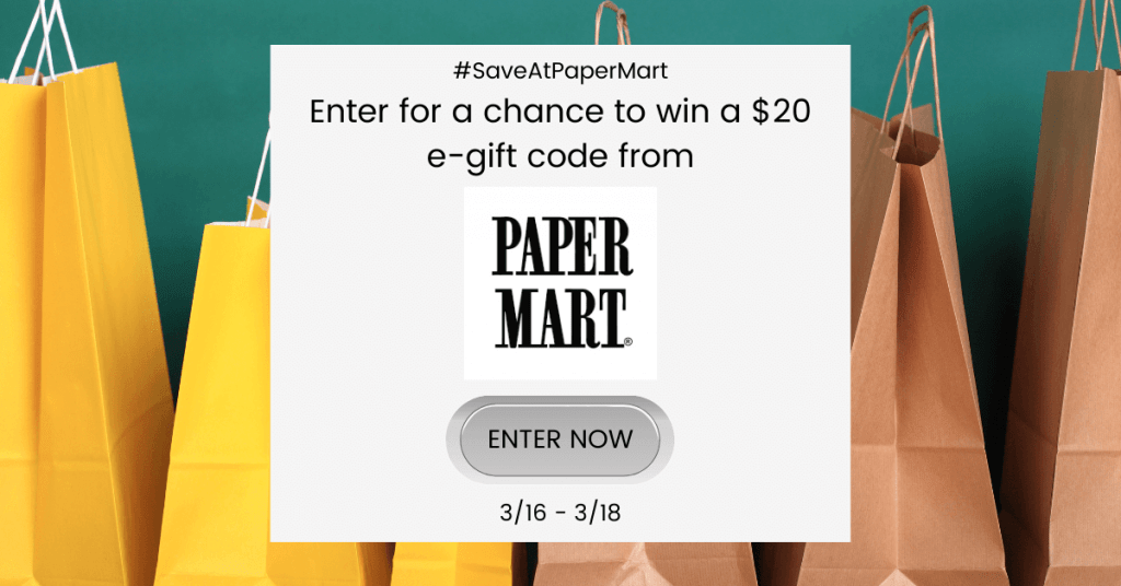GIVEAWAY: Enter to Win a $20 Paper Mart Gift Code- 20 WINNERS